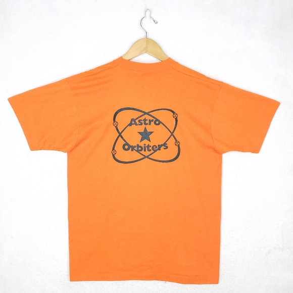 Vintage 90s Houston Astros Volunteer Astro Orbiters Single Stitch Rare T-shirt - Picture 1 of 5